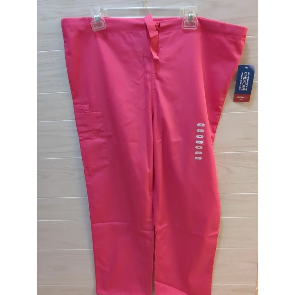 Chreokee dark pink scrubs top pants set women M Medium w/tags cargo pants w/MARK
